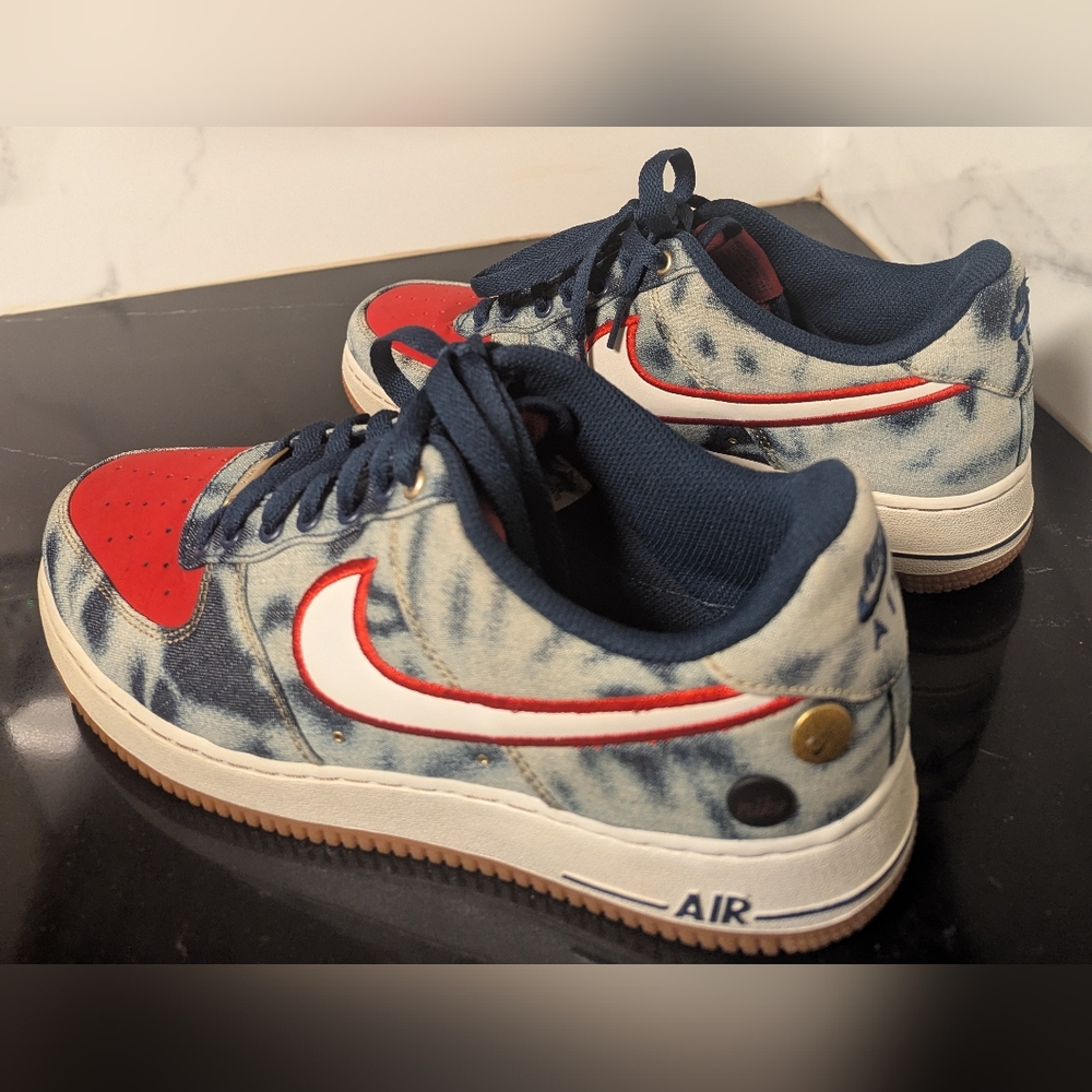 Nike Air Force 1 Low “Acid Wash Denim” Size 10 Used Excellent MSRP $237 - Picture 10 of 15
